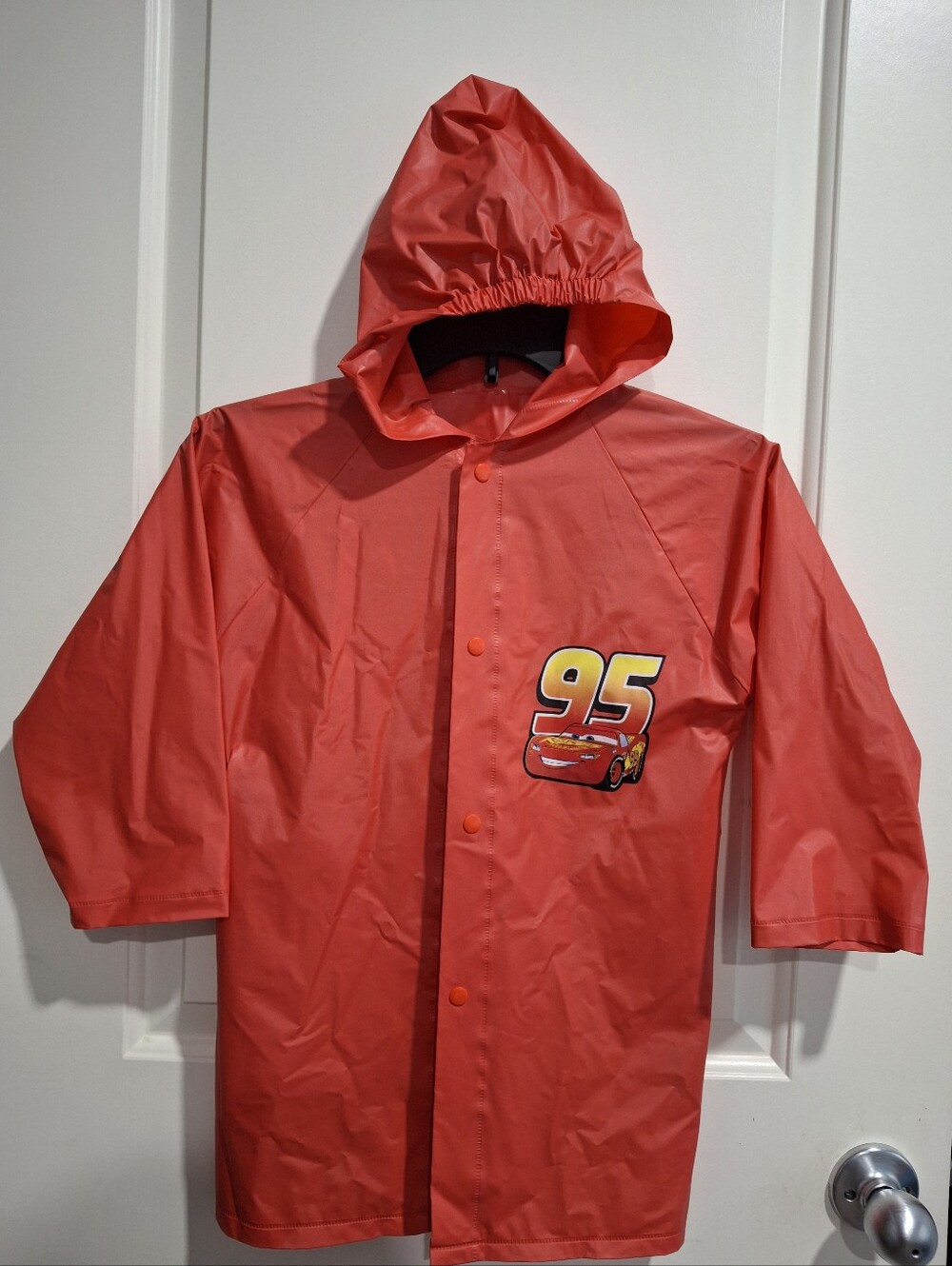 Disney Pixar Red Kids' Raincoat with Lightning Car 95 Size Medium(4years)